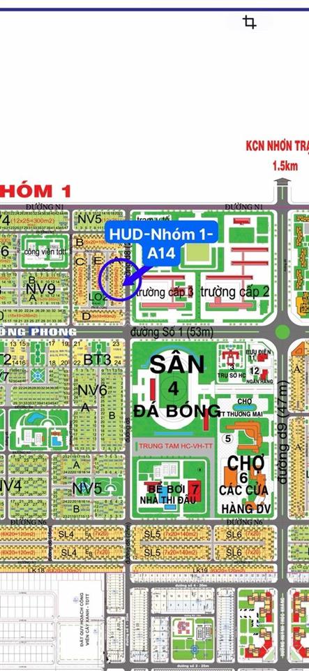 Dự án hud phước an bán gấp lô nhà phố 90m2 đường nhựa 25m đối diện tiện ích 1 sẹc lê hồng phong