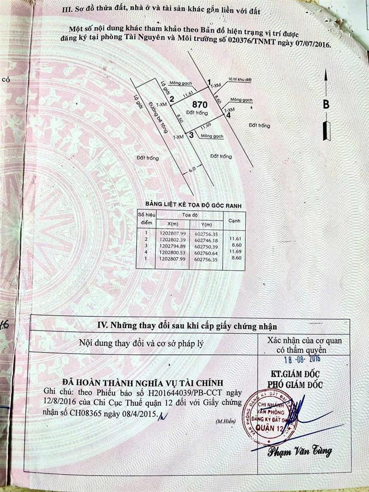 Hiếm bán lô đất ngang 8,7m tại tl 19 gần sông sài gòngiáp gò vấp 1 km nhỉnh 6,3 tỷ