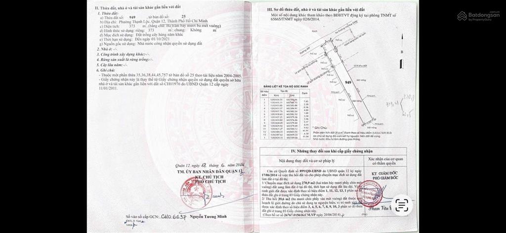 Bán đất đẹp mặt kênh thạnh lộc 31  hệ số cao 3.5  chỉ 46tr/m2  dt khủng 373m2