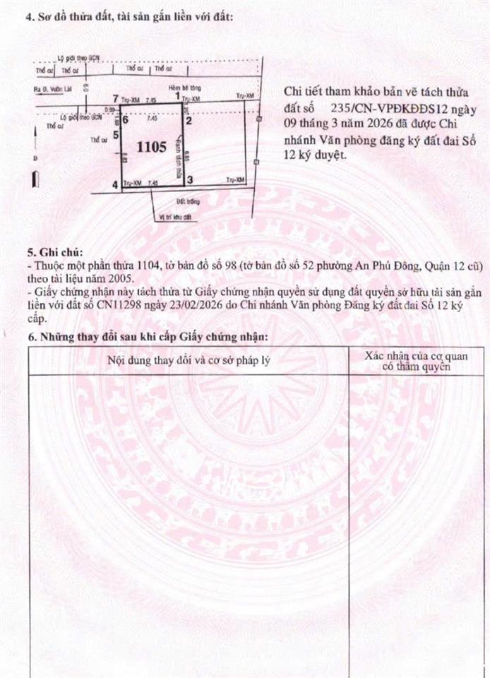 Giá tốt đất ngang 7m  hẻm 175 vườn lài  gần gò vấp 1,5 km  nhỉnh 4,** tỷ