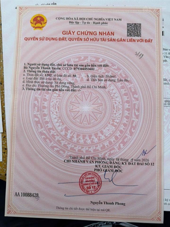 Bán đất đẹp đầu tư  2 sec sông sài gòn  an phú đông  2,85 tỷ  dt 50m2 thổ cư