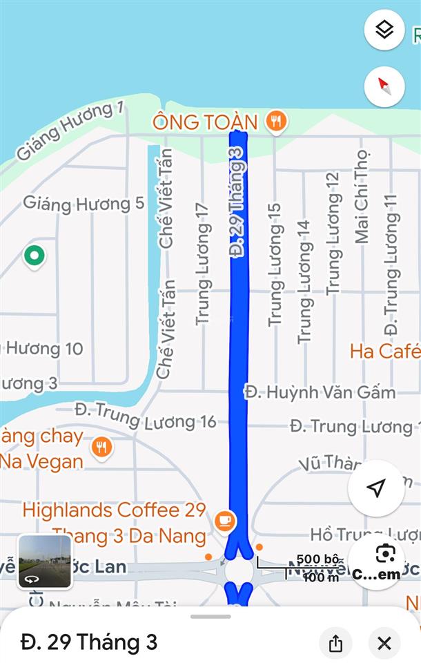 Bán 125m2 lô sạch đẹp sát sông đường gần giáng hương 2, đông nam  mặt tiền hàng dừa 29/3 hoà xuân.