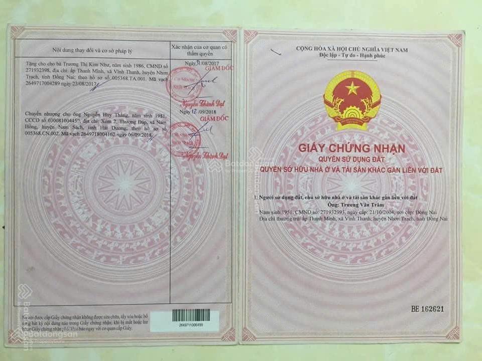 Chính chủ cần bán đất hùng vương, vĩnh thanh