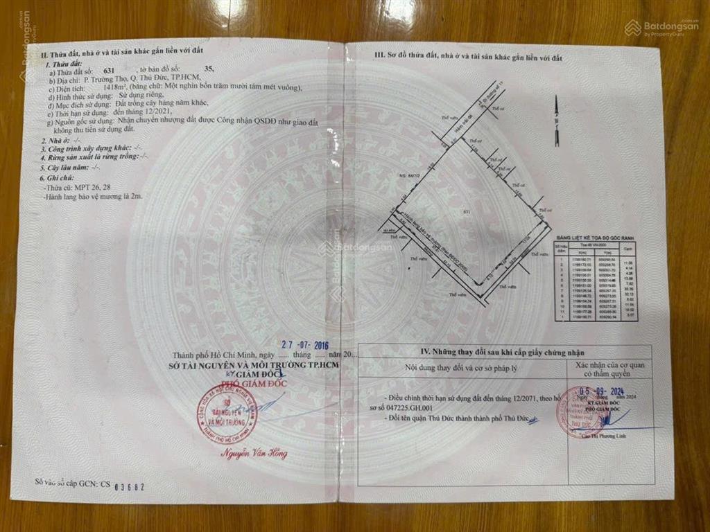 Bán đất bãi giữ xe đường 11 p. trường thọ thủ đức