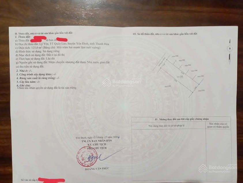 Bán đất ngay quảng trường bà triệu, thị trấn quán lào, yên định, thanh hóa