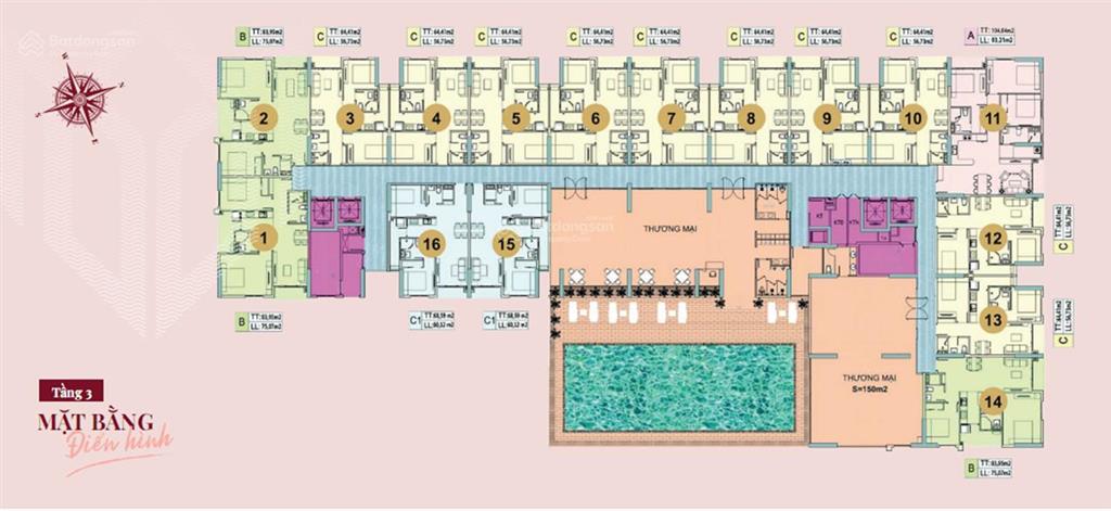 Chung cư minh quốc 1tỷ85/64,4m2 shrvay 3 bên, mặt tiền tuyến metro số 1, đường mỹ phước tân vạn