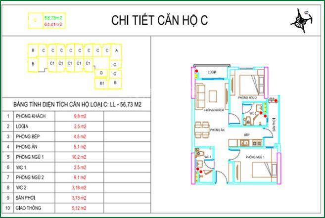 Chung cư minh quốc 1tỷ85/64,4m2 shrvay 3 bên, mặt tiền tuyến metro số 1, đường mỹ phước tân vạn