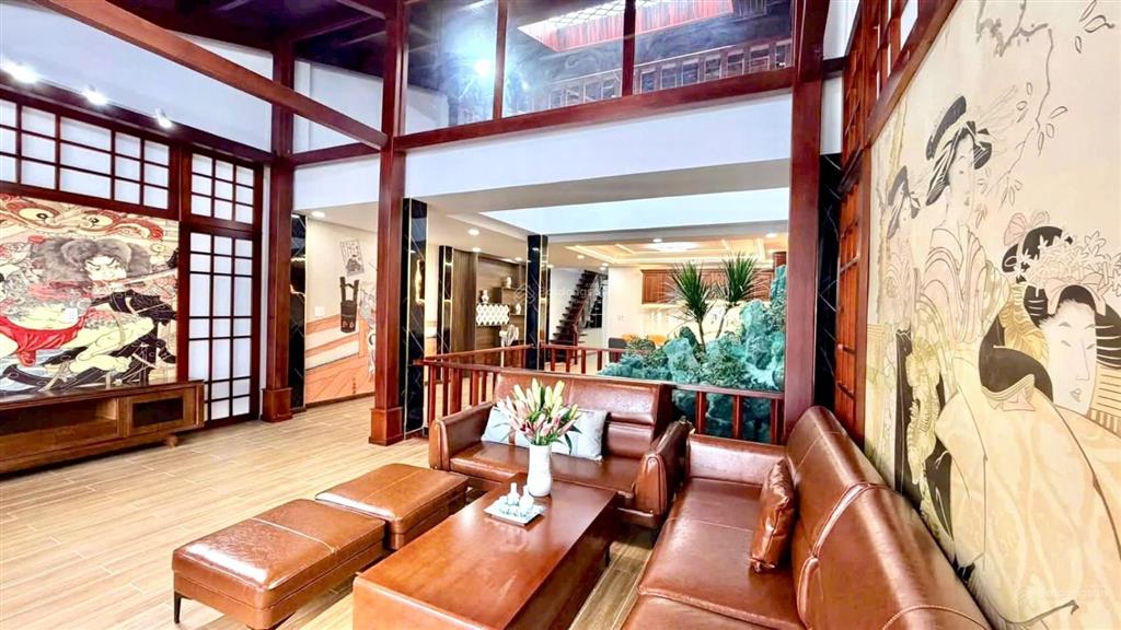 Nhà gỗ phong cách nhật bản đường trường học, phước lý 6x50m sân vườn rộng, tiểu cảnh đẹp 5,1 tỷ