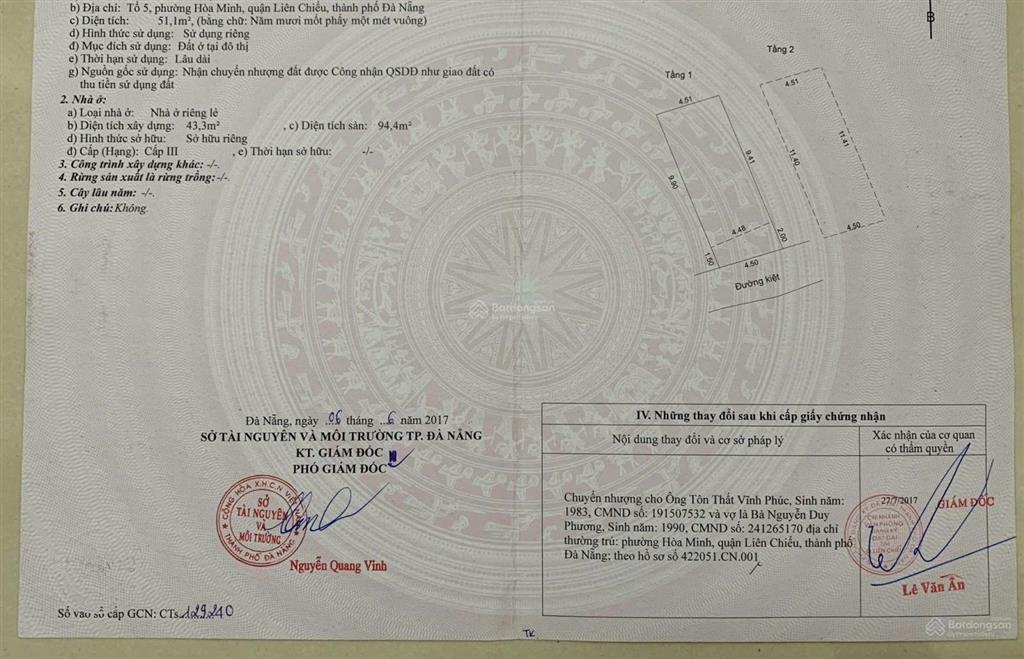 Bán nhà kiệt 52m2, 3,35 tỷ ở nguyễn như hạnh, hòa minh, liên chiểu, đà nẵng