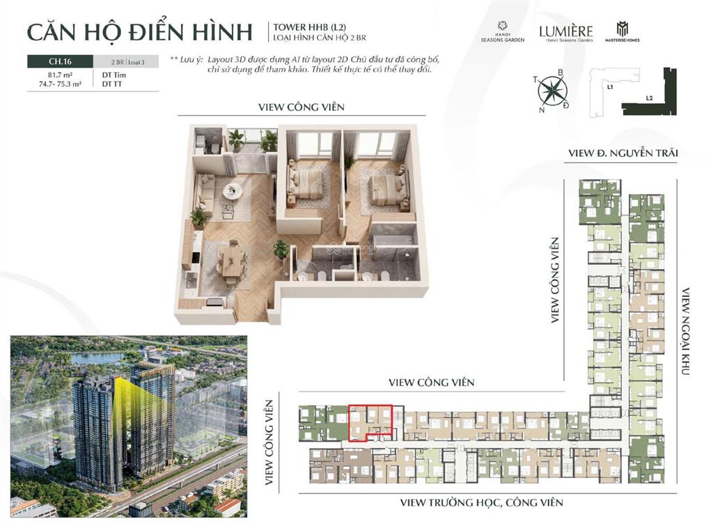 Hàng hiếm căn 2 ngủ cao xà lá 81m2 giá 9 tỷ. full nội thất trả trước 3,3 tỷ miễn trả gốc lãi 3 năm