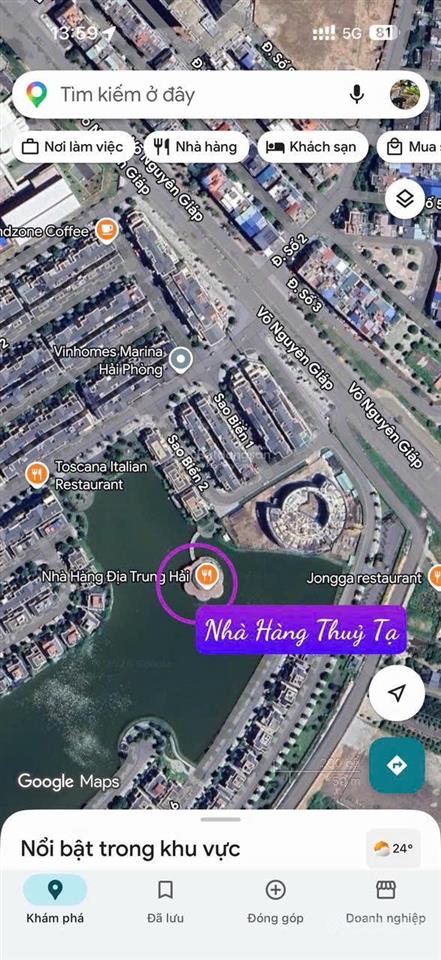 Bán nhà hàng thuỷ tạ  vinhomes marina, sd 1200m2, full nt, doanh thu 200tr/th.  0936 122 ***