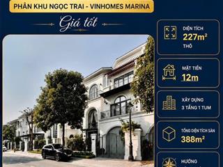 Bán bt song lập ngọc trai ngón tay  vin marina, 226m2, view hồ tự nhiên, chỉ 2x tỷ  giá mềm