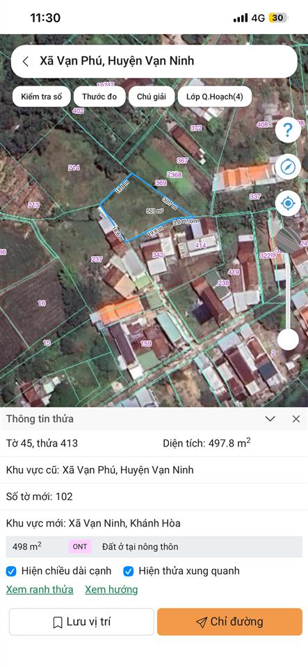 Bán 497m2 đất vạn phú 1, vạn ninh chỉ 2,7 triệu/m2