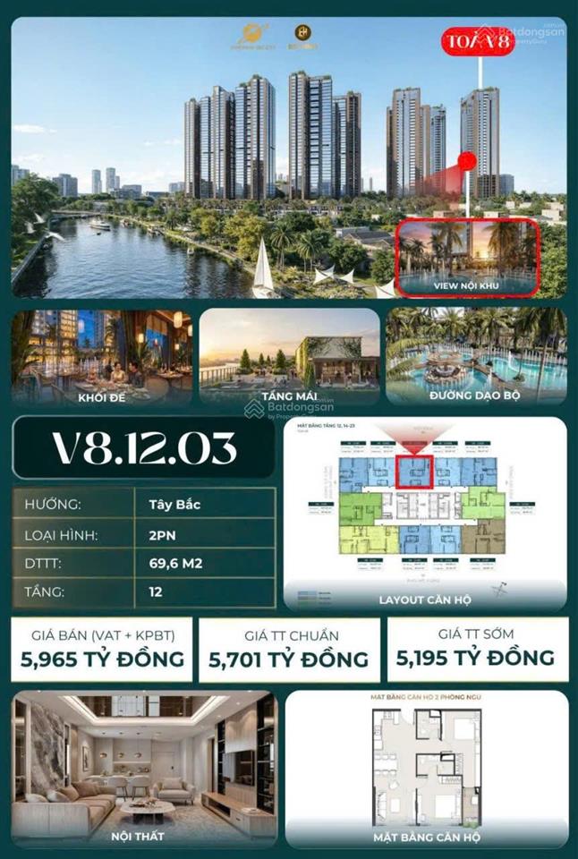 Bán cc noble crystal riverside, đào trí, 5,2 tỷ, 70m2, 2pn, 2wc, hot!