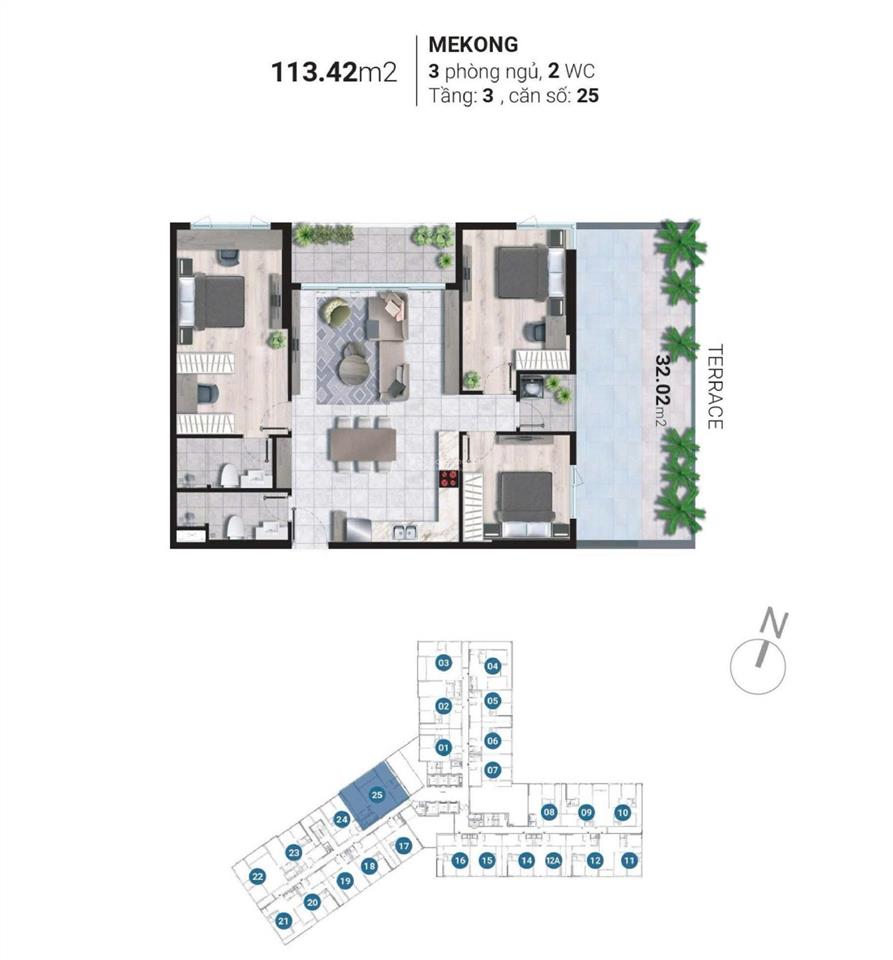 Bán căn hộ sân vườn 3pn 113m2 + 32m2 sân vườn tại c/c west gate (tổng diện tích sử dụng 145m2)