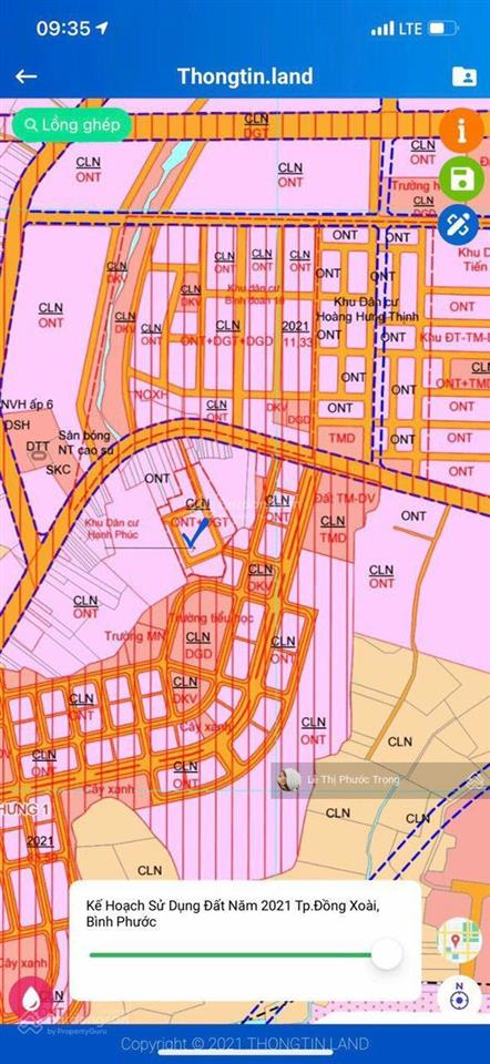 Lô đất kdc hạnh phúc 1,05tỷ/150m2 full thổ, tp đồng xoài 6x25m, 0938 609 ***