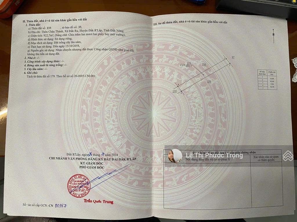 Bán nhanh lô liền kề cách quốc lộ 14 chỉ 2km giá 360triệu/1022m2 ngang 10m có thổ cư 100m2