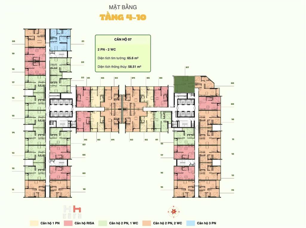 3,231 tỷ đã vat/65,6m2/2pn 2wc tầng 9 tháp risa nhận nhà quý 2/2027 ko kịp tiền thanh toán nên bán