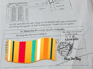 Cơ hội vàng đất mặt tiền hà huy giáp 119m2( thổ cư 68m2), giá chỉ 5.25t