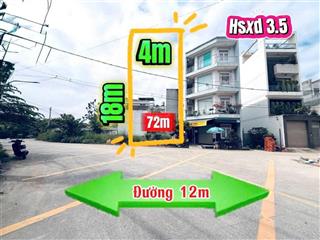 Siêu hottt! bán đất mặt tiền thạnh lộc 37 q12  đường 12m, diện tích 4x18m, giá chỉ 4,48 tỷ