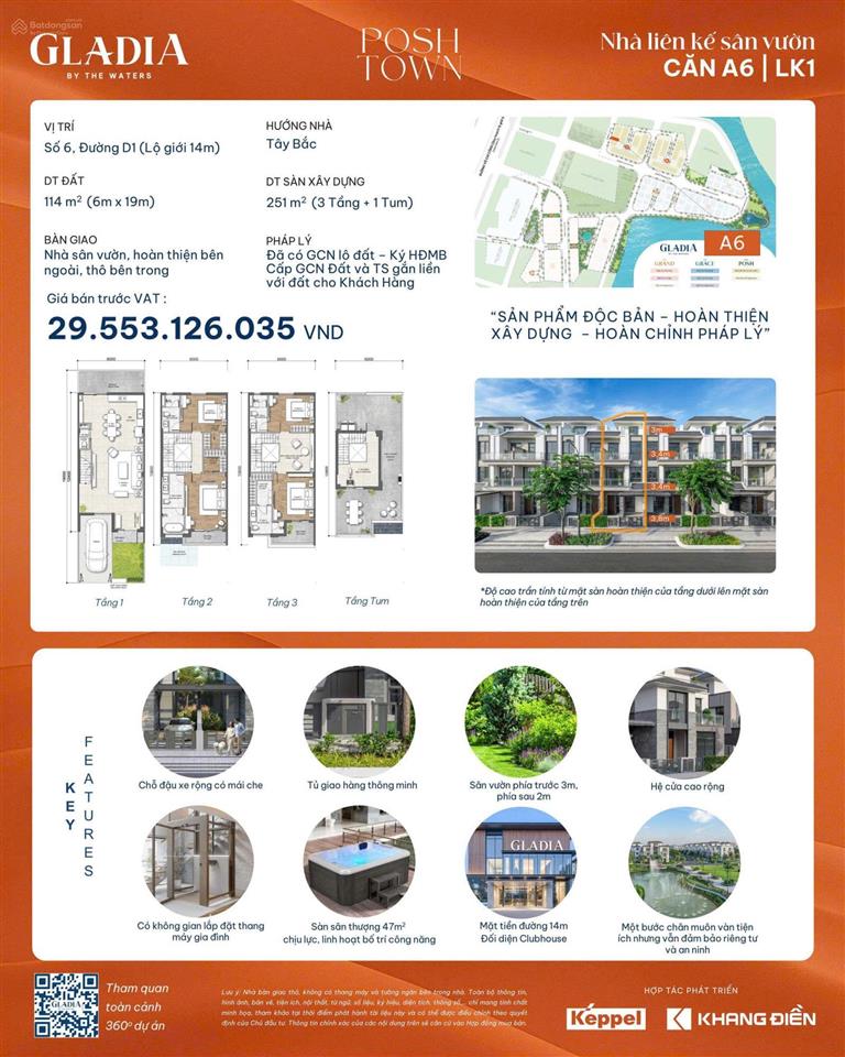 Gladia nhà liên kế a6  một bước xuống phố, chạm ngay tiện ích .  o932 o32 4o3