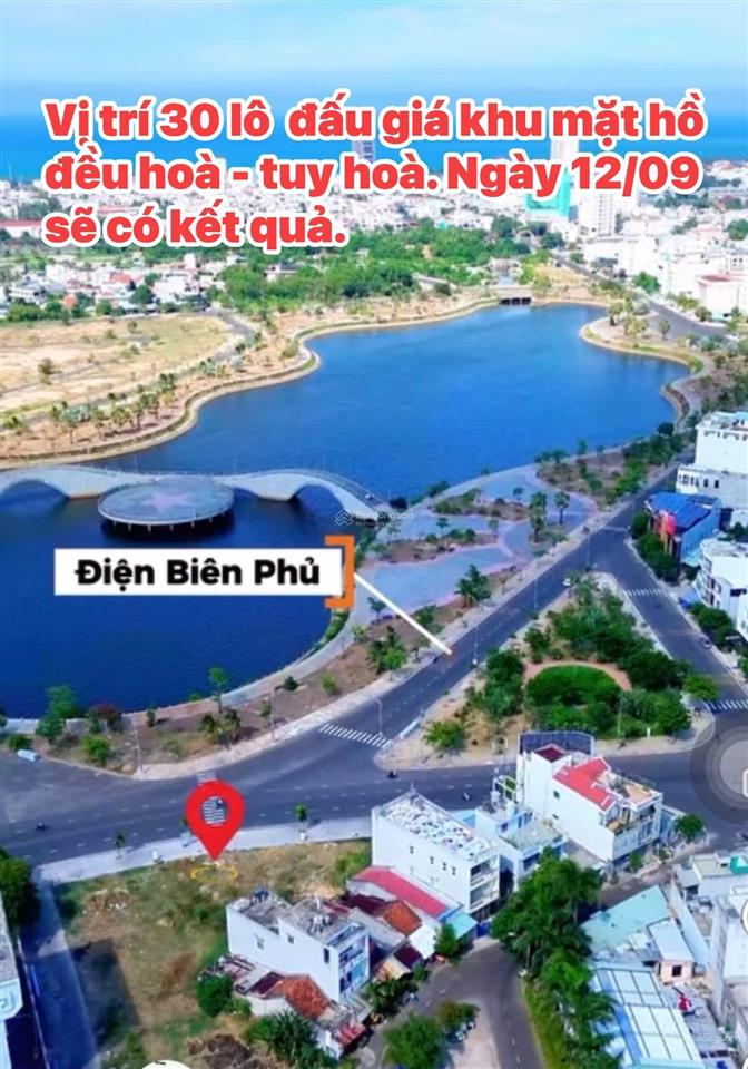 Đất đấu giá view ngay hồ điều hoà trung tâm thành phố tuy hoà phú yên đường ô tô chỉ 2,8 tỷ/lô