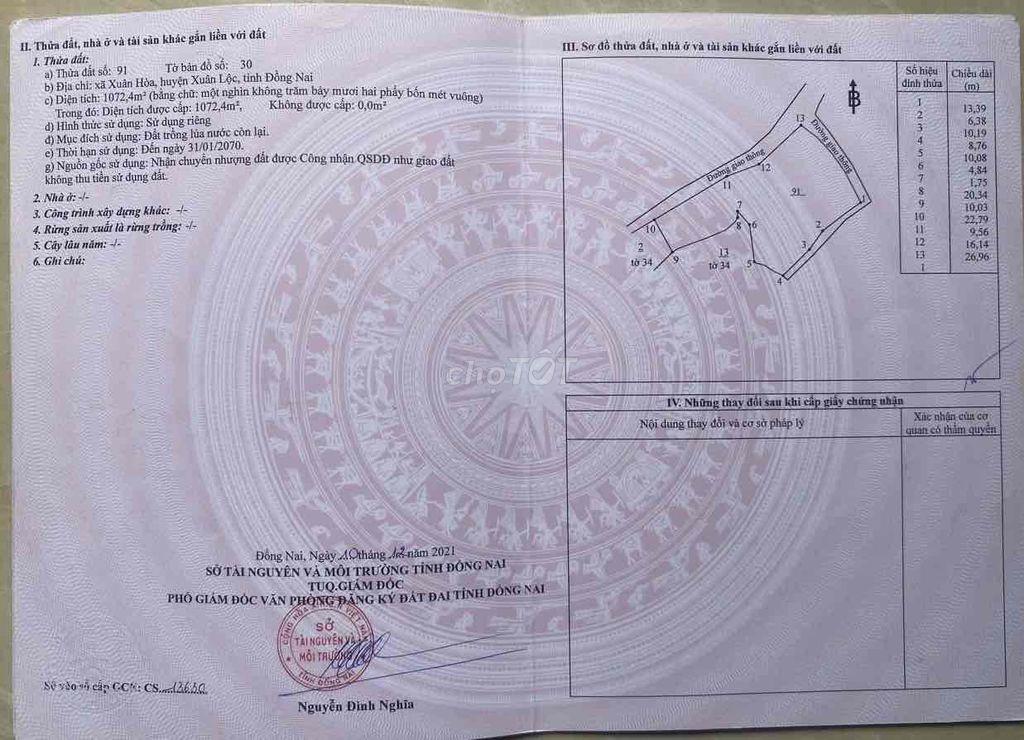 Đất đẹp- Tiềm năng- Giá Tôt (320K/m2 HH2%) Chính Chủ Sổ hồng Công Chứn
