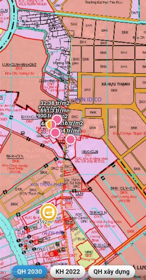 Chính chủ bán 1000m2 thổ cư, xây nhà ở, nhà trọ, biệt thự. kdc hiện hữu đường xe hơi cạnh 3 kcn lớn