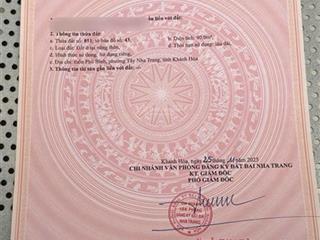 Kẹt tiền bán đất thôn phú bình, phường tây nha trang, đường ô tô 7m, thổ cư 100%, sổ đỏ lâu dài