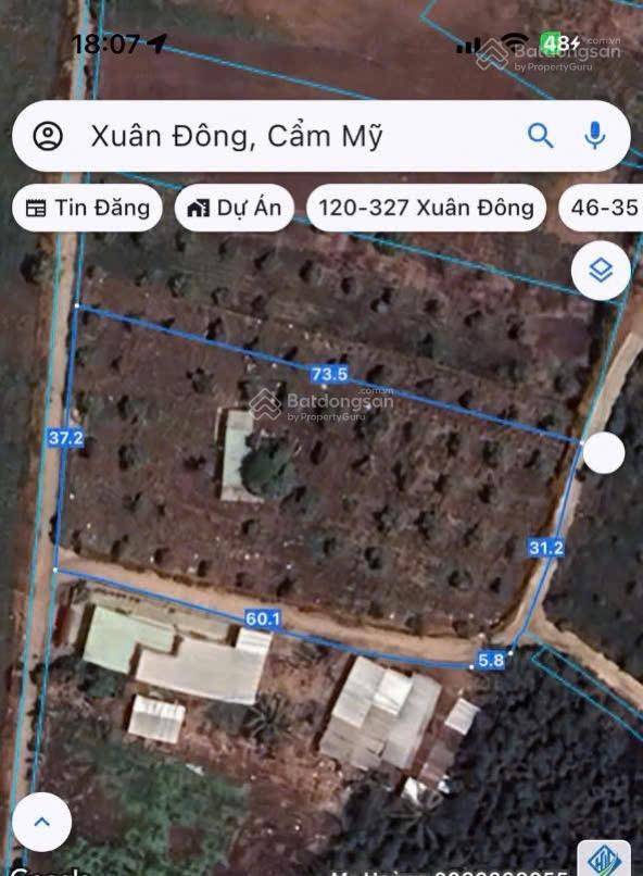 Bán gấp 2500m2 100m2 tc, bê tông, 3 mặt tiền, cách nhựa 300m2, sổ 1,7 tỷ.  a nhật