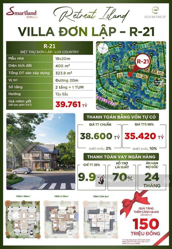 Căn biệt thự đảo eco retreat vừa đẹp vừa rẻ duy nhất