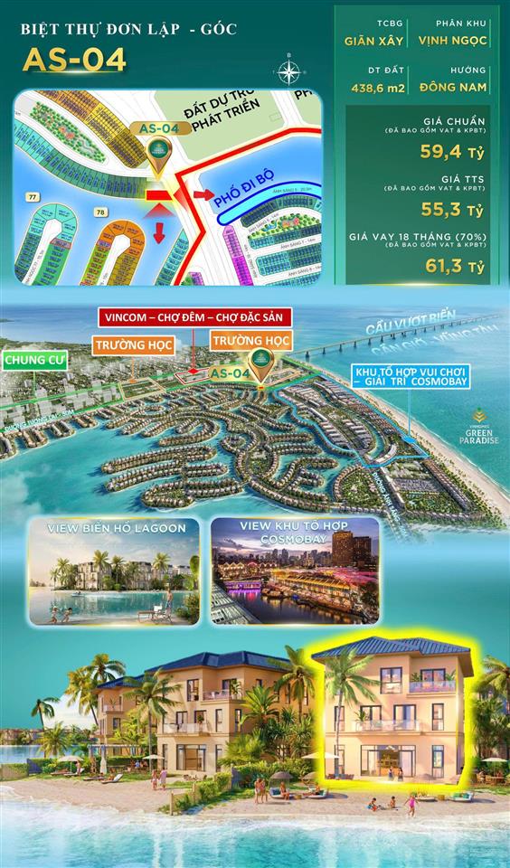 Biệt thự song lập biển hướng đn với mức giá tuyệt chủng tại vinhomes green paradise