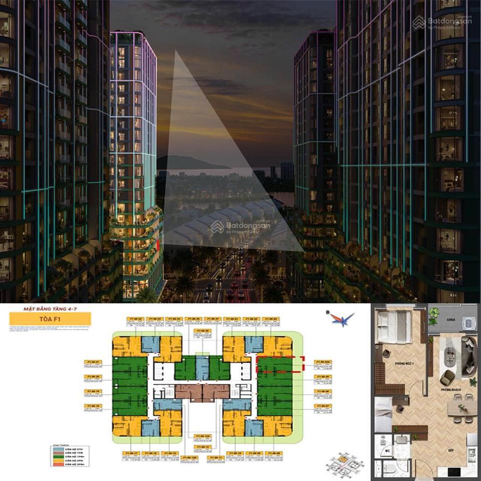 Bán chung cư fours tower đà nẵng 1 ngủ + sân vườn 70.09 m2 cắt lỗ 200 triệu  0934 373 ***