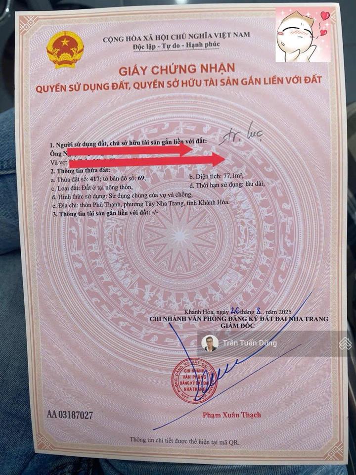 Bán đất liên xã, 77.1m2, giá thỏa thuận thêm, vĩnh thạnh, nha trang, khánh hòa chỉ với giá tốt
