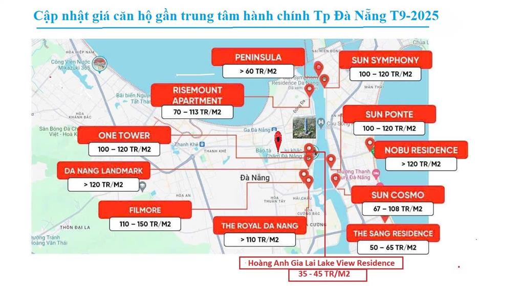Căn hộ trung tâm phố công nghệ dt  93,6m2  2pn. giá 45 tr/m2 tỷ full nội thất vào ở ngay