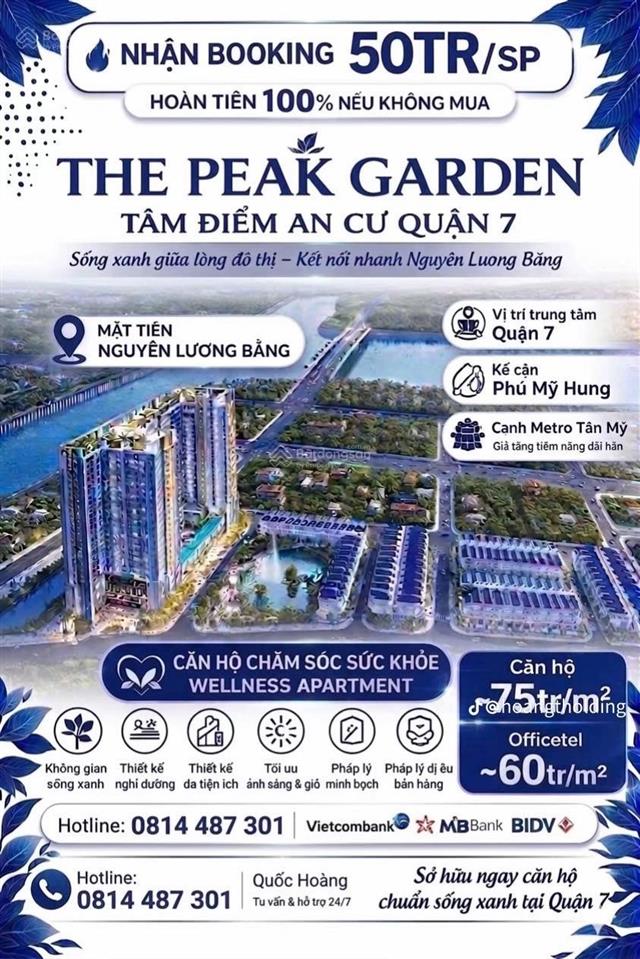 Nhận booking dự án the peak garden nguyễn lương bằng q7 giá rumo 75tr/m2 liền kề pmh