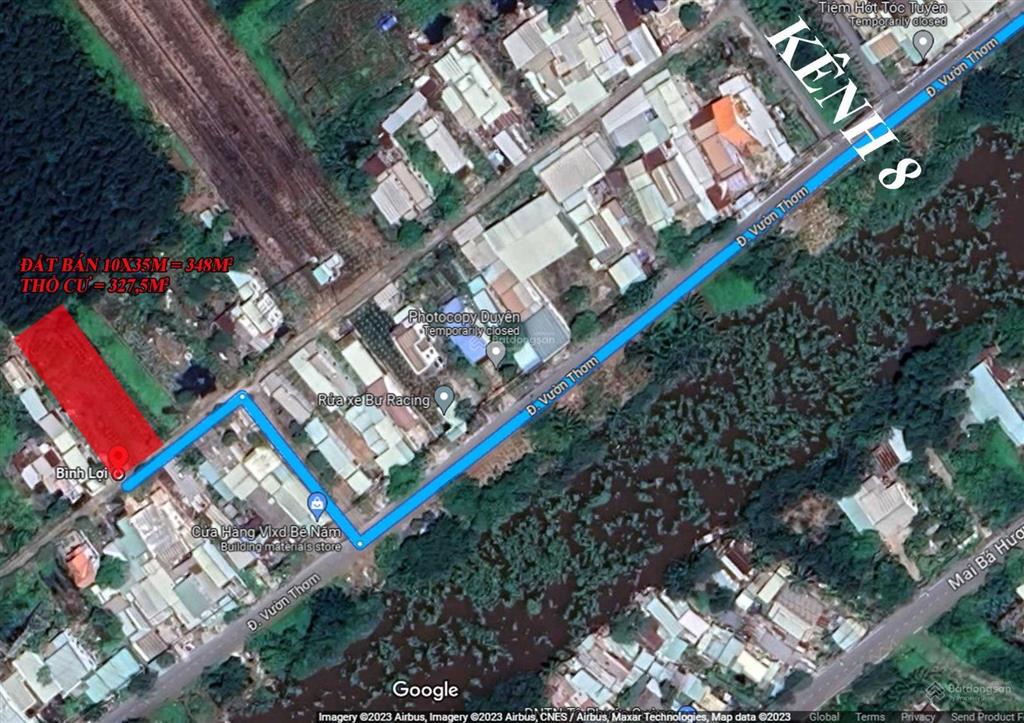 Đất ở 348m2, mặt đường lô sau đường vườn thơm, bình lợi h. bình chánh