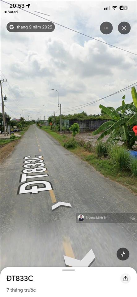 Đất lúa 2.900m2 (36x87m) đường nhựa dt833c giá tốt