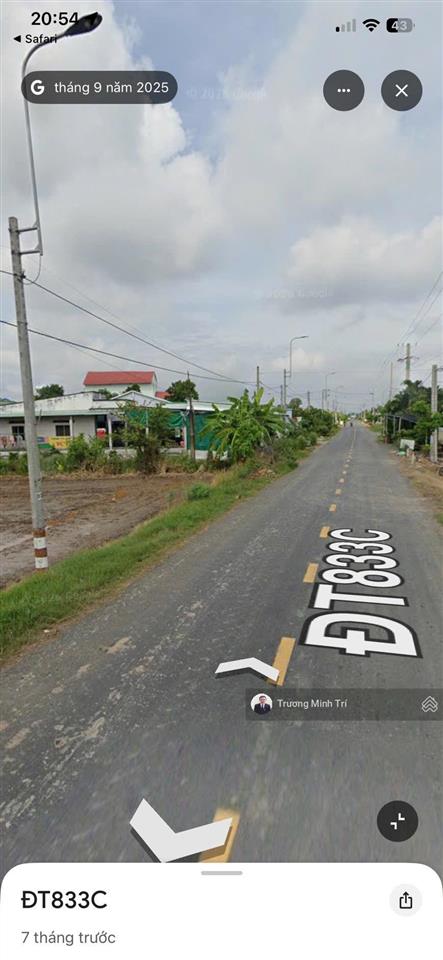 Đất lúa 2.900m2 (36x87m) đường nhựa dt833c giá tốt