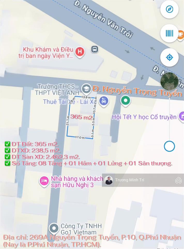 Bán cao ốc văn phòng mặt tiền nguyễn trọng tuyển