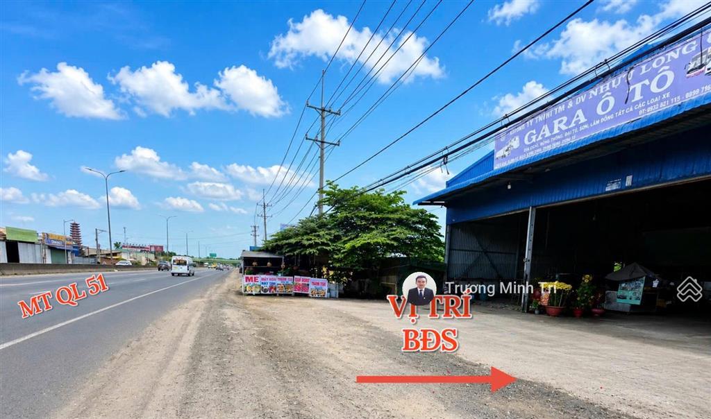 Đất mặt tiền ql51 long thành cách đường vào sân bay long thành chỉ 350m sẵn thổ cư sẵn