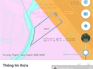 Đất mặt tiền ql51 long thành cách đường vào sân bay long thành chỉ 350m sẵn thổ cư sẵn