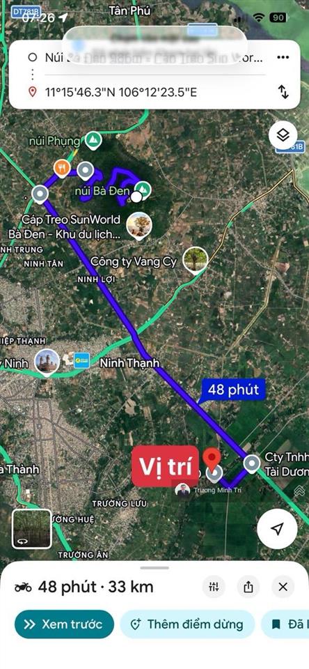 Bán đất tại xã thạnh đức, gò dầu, tây ninh  giá 1,55 tỷ, 1070m2  chính chủ hot