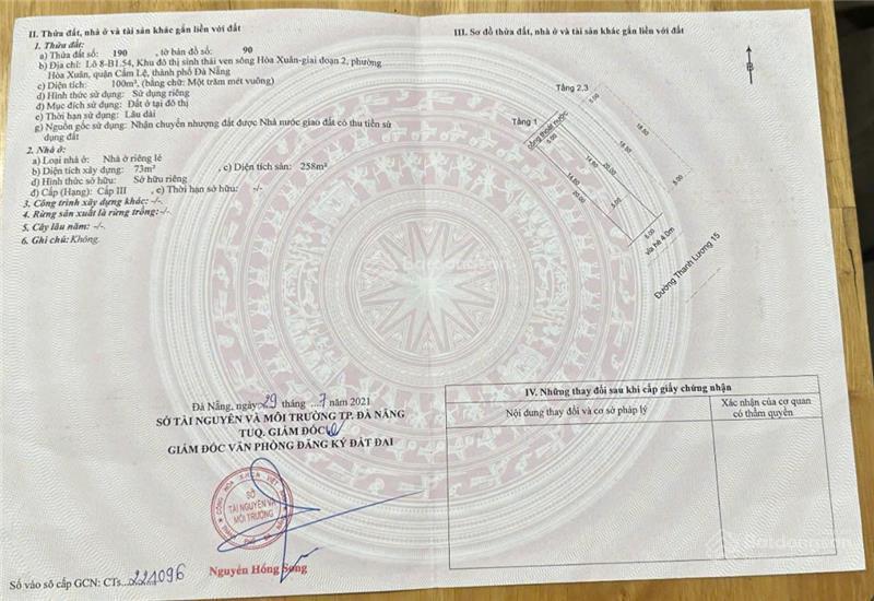 Tôi chủ nhà cần bán nhà số 110 đường thanh lương 15, phường hòa xuân, thành phố đà nẵng