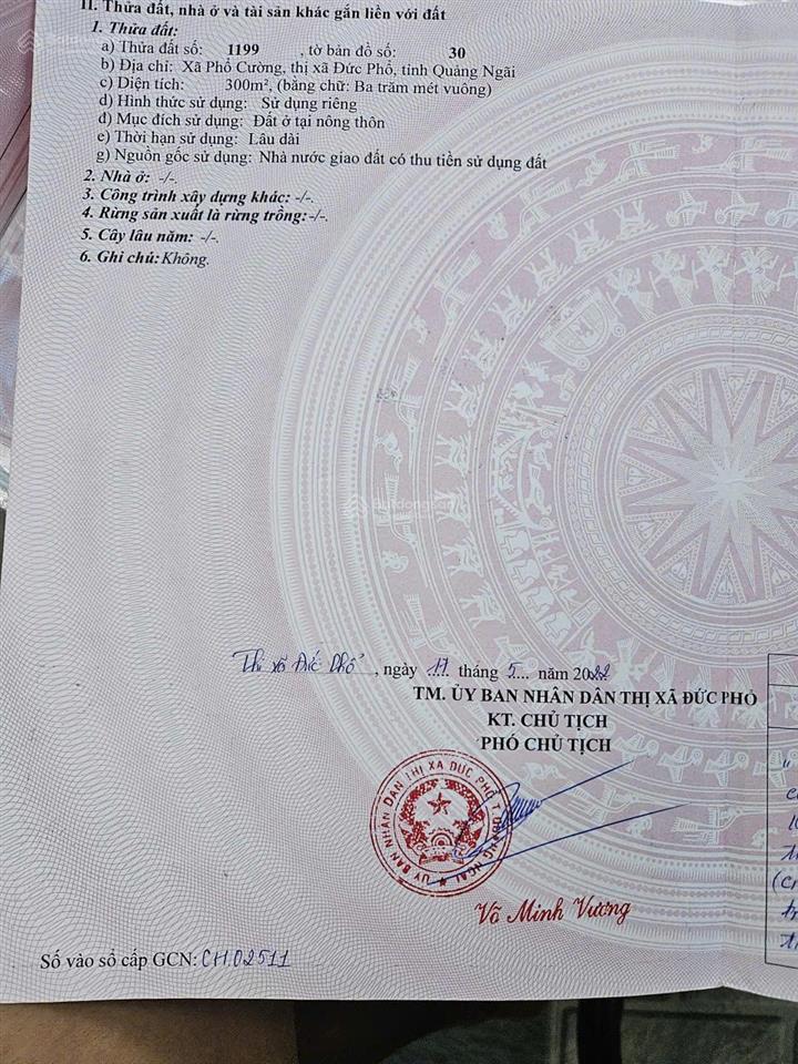 Chính chủ bán 2 lô đất phổ cường  giá tốt, sổ riêng