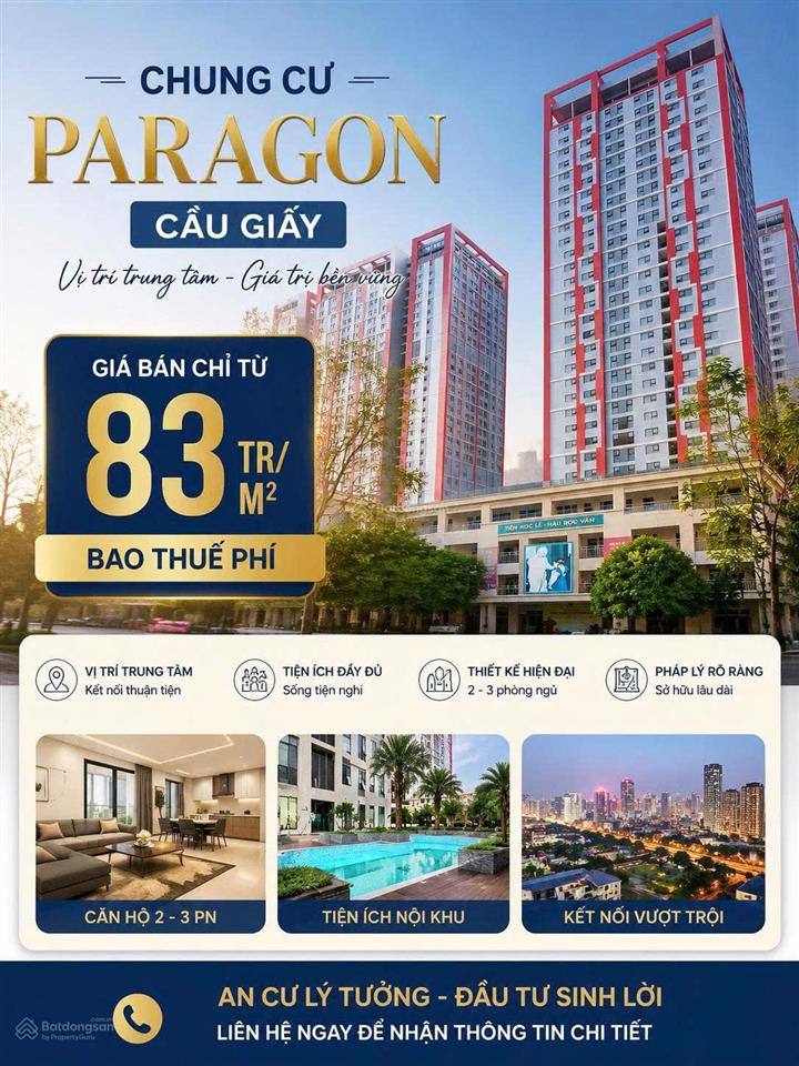 Chính chủ cần bán gấp! căn 3pn 140m2 giá 83tr/m2 | bao phí | paragon cầu giấy