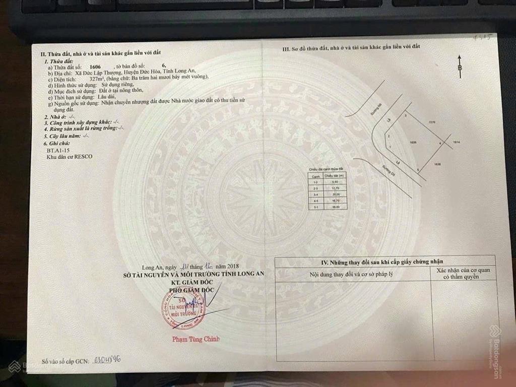 Cần bán gấp lô đất kdc daresco đức hòa 3 giá rẻ