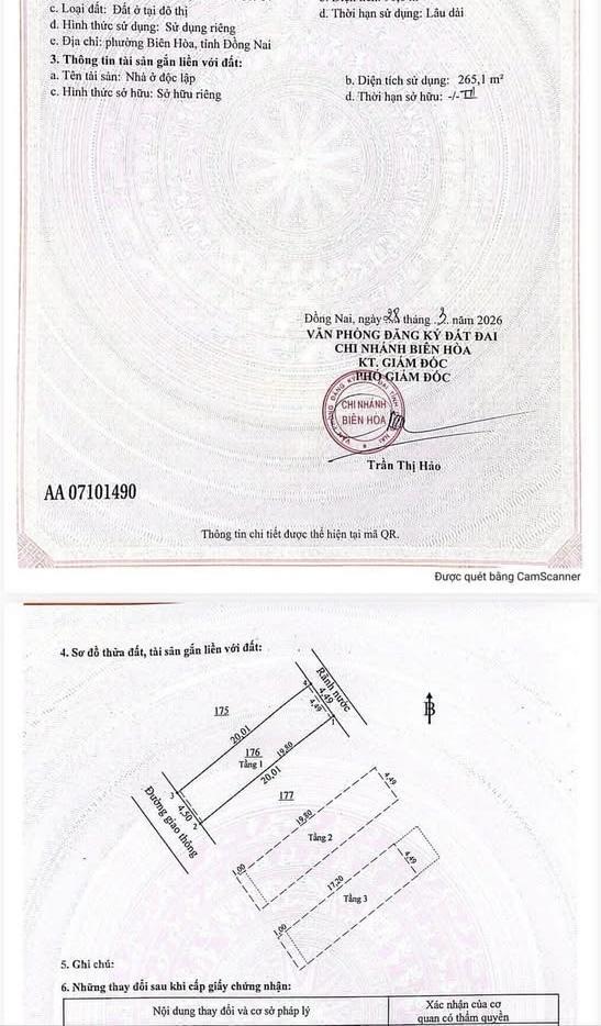 Bán nhà 2 lầu khu tái định cư bửu hòa