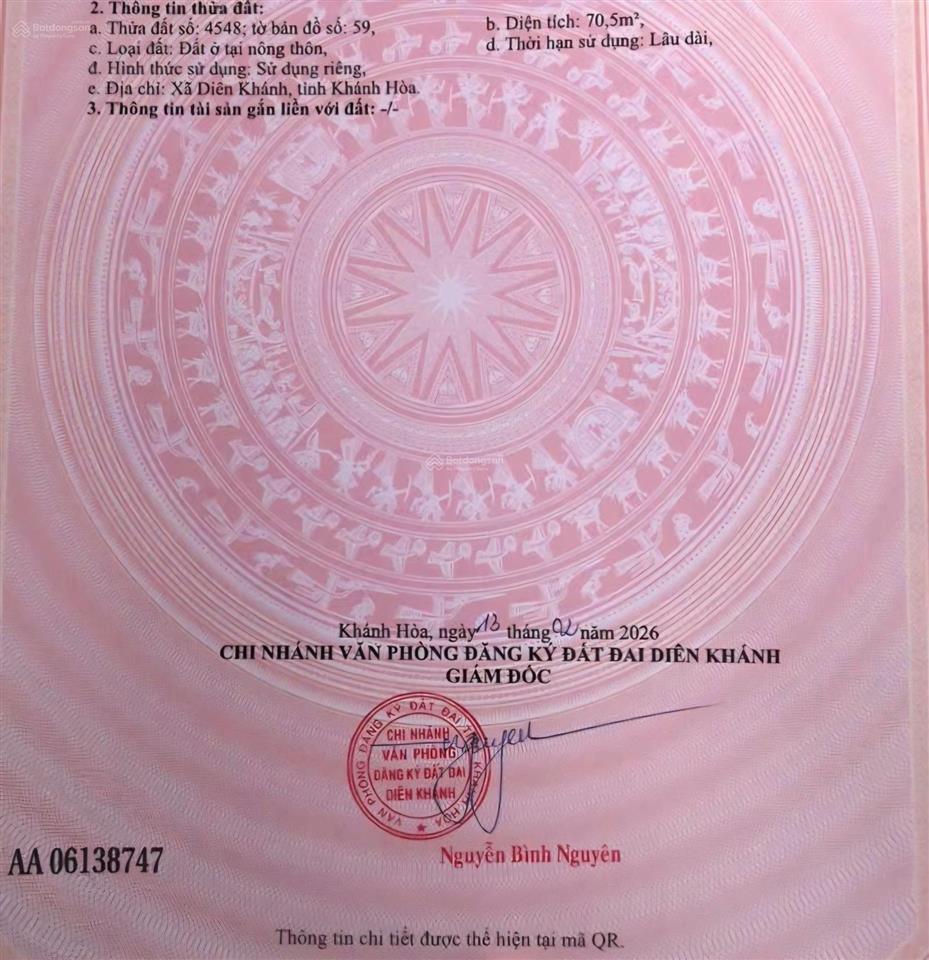 Lô góc 2 mặt tiền rẻ nhất thị trường sát tđc diên toàn gần đường võ nguyên giáp.giá chỉ 1 tỷ 050