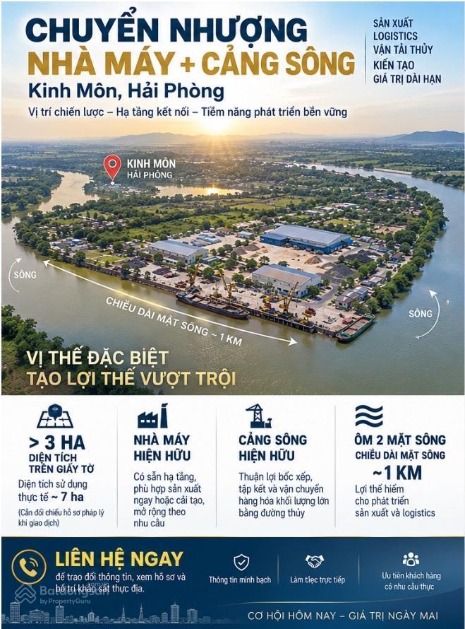 Chuyển nhượng tổ hợp nhà máy cảng sông kinh môn, hải phòng